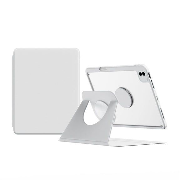 For iPad Air 11 2024 / iPad Pro 11 Detachable Magnetic Rotation Smart Leather Tablet Case(White)