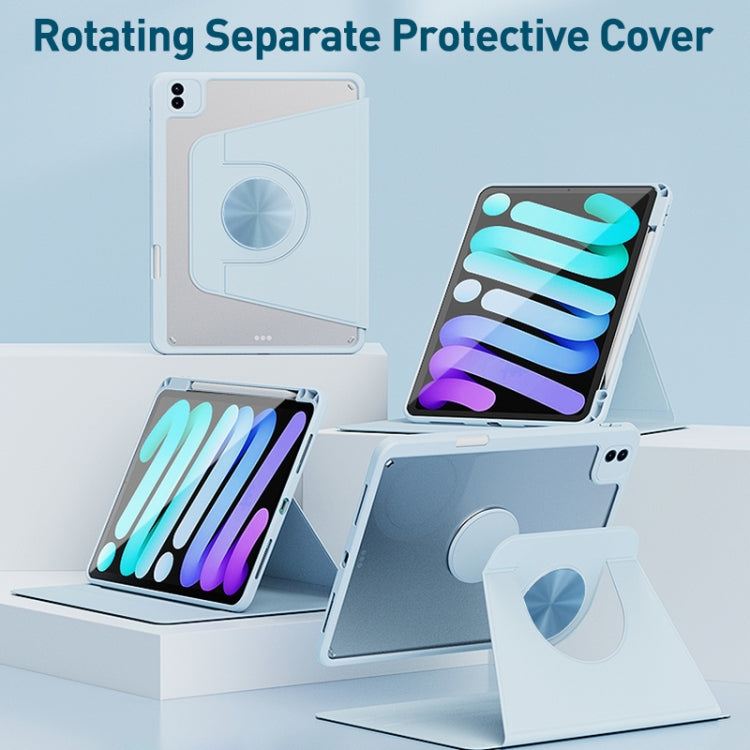 For iPad Air 11 2024 / iPad Pro 11 Detachable Magnetic Rotation Smart Leather Tablet Case(White)