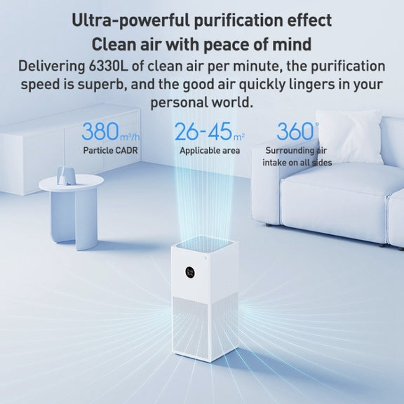 Original Xiaomi Mijia Smart Air Purifier 4 Lite Antibacterial Aldehyde Removal, US Plug(White)