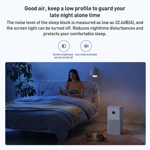 Original Xiaomi Mijia Smart Air Purifier 4 Lite Antibacterial Aldehyde Removal, US Plug(White)