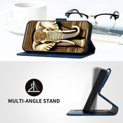 For iPhone 16 Plus YX0060 Elephant Head Embossed Phone Leather Case with Lanyard(Royal Blue)