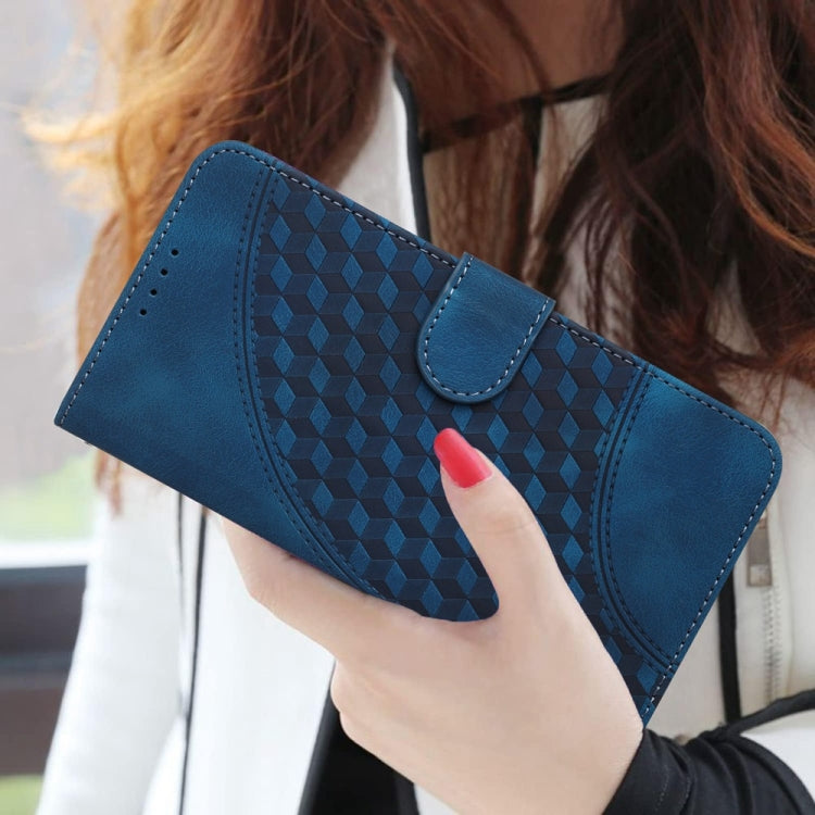 For iPhone 16 Plus YX0060 Elephant Head Embossed Phone Leather Case with Lanyard(Royal Blue)