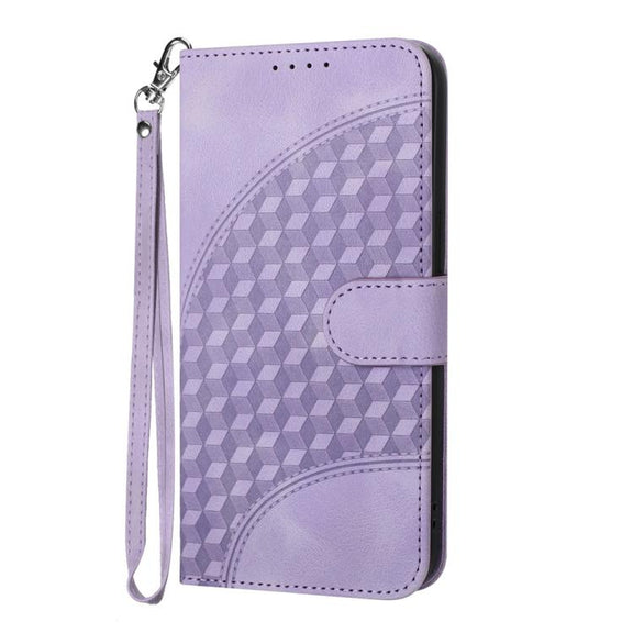 For iPhone 17 YX0060 Elephant Head Embossed Phone Leather Case with Lanyard(Light Purple)