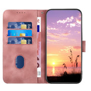For iPhone 17 YX0060 Elephant Head Embossed Phone Leather Case with Lanyard(Pink)