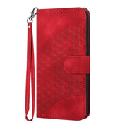For iPhone 17 YX0060 Elephant Head Embossed Phone Leather Case with Lanyard(Red)