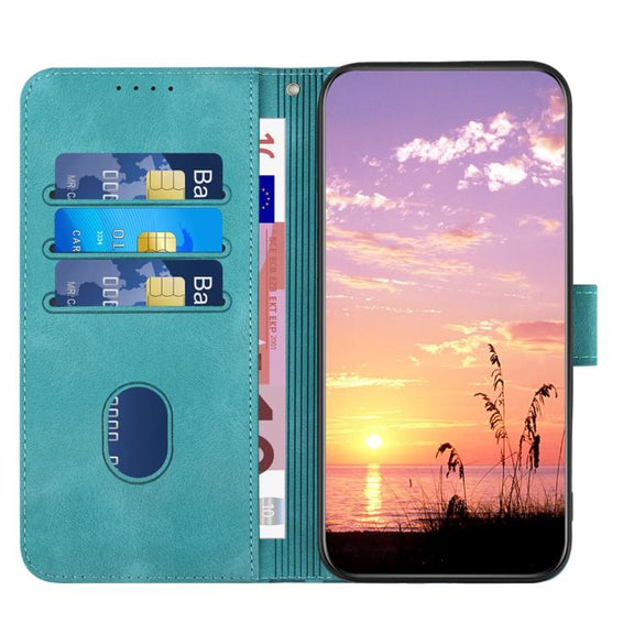 For iPhone 17 YX0060 Elephant Head Embossed Phone Leather Case with Lanyard(Light Blue)