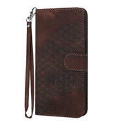 For iPhone 17 YX0060 Elephant Head Embossed Phone Leather Case with Lanyard(Coffee)