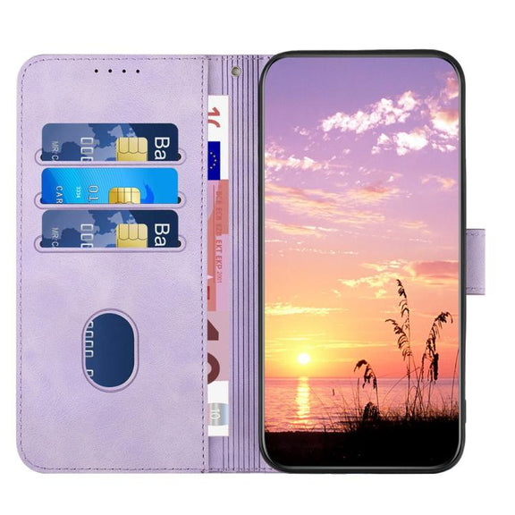 For iPhone 17 Pro Max YX0060 Elephant Head Embossed Phone Leather Case with Lanyard(Light Purple)