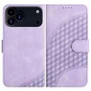 For iPhone 17 Pro YX0060 Elephant Head Embossed Phone Leather Case with Lanyard(Light Purple)