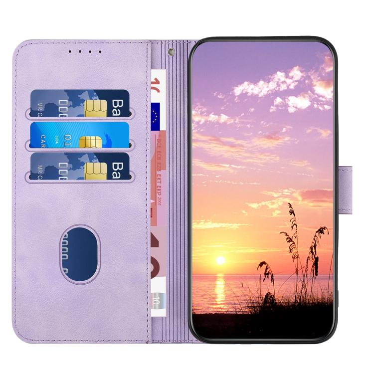For iPhone 17 Pro YX0060 Elephant Head Embossed Phone Leather Case with Lanyard(Light Purple)
