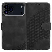 For iPhone 17 Pro YX0060 Elephant Head Embossed Phone Leather Case with Lanyard(Black)