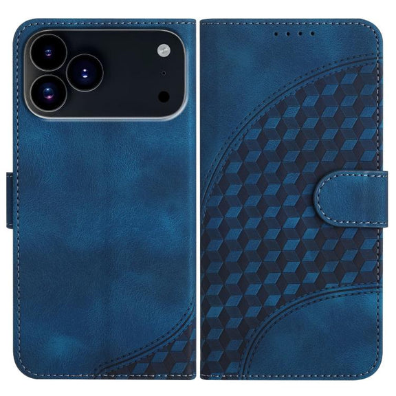 For iPhone 17 Pro YX0060 Elephant Head Embossed Phone Leather Case with Lanyard(Royal Blue)