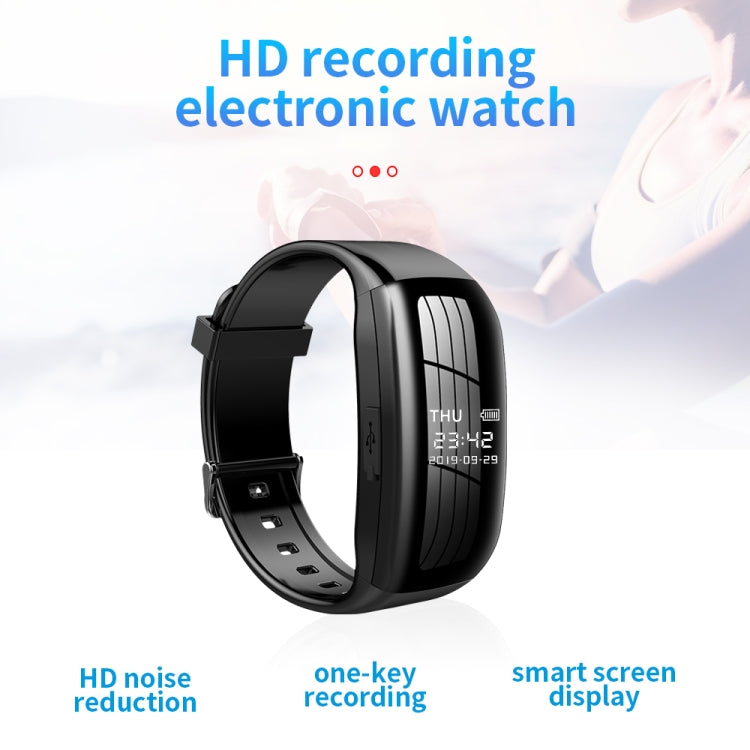 JNN D5 HD Noise Reduction Smart Recording Electronic Bracelet, Capacity:8GB