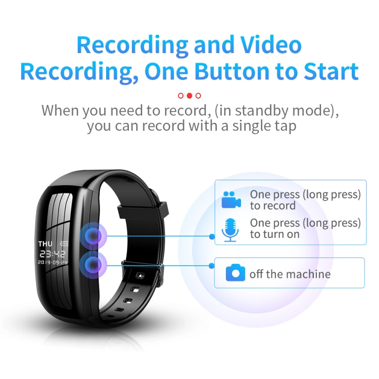 JNN D5 HD Noise Reduction Smart Recording Electronic Bracelet, Capacity:8GB