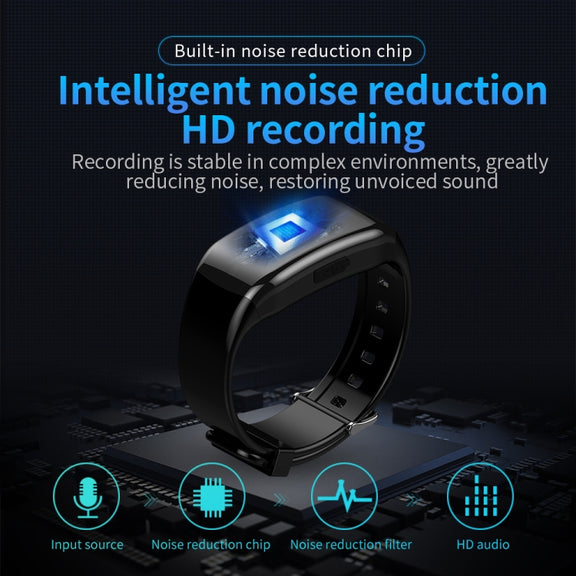 JNN D5 HD Noise Reduction Smart Recording Electronic Bracelet, Capacity:8GB