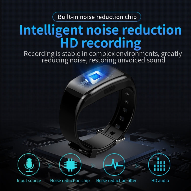 JNN D5 HD Noise Reduction Smart Recording Electronic Bracelet, Capacity:8GB