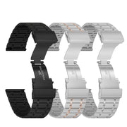 20mm Universal Dual Press Buckle Five-bead Stainless Steel Watch Band(Silver Rose Gold)