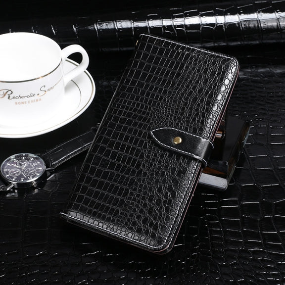 For Samsung Galaxy S24 5G idewei Crocodile Texture Leather Phone Case(Black)