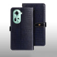 For OPPO Reno11 5G Global idewei Crocodile Texture Leather Phone Case(Dark Blue) - Reno11 Cases by idewei | Online Shopping South Africa | PMC Jewellery | Buy Now Pay Later Mobicred