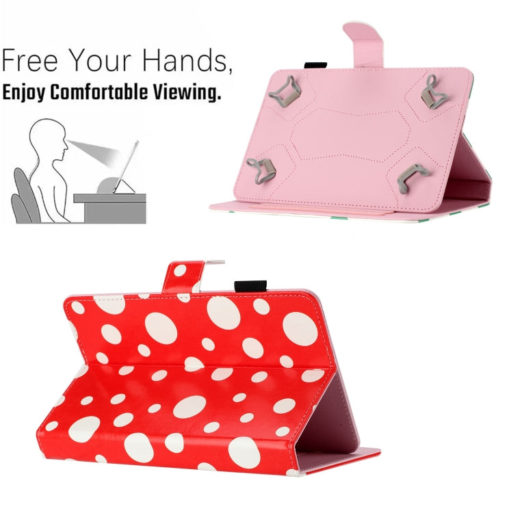 10 inch Dot Pattern Leather Tablet Case(Red White Dot)