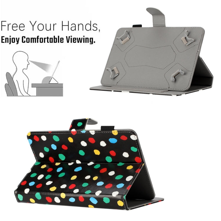 10 inch Dot Pattern Leather Tablet Case(Black Colorful Dot)