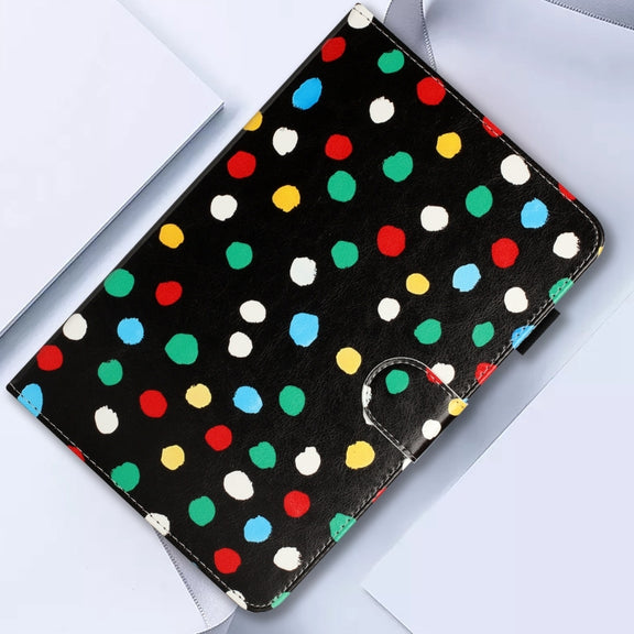 10 inch Dot Pattern Leather Tablet Case(Black Colorful Dot)
