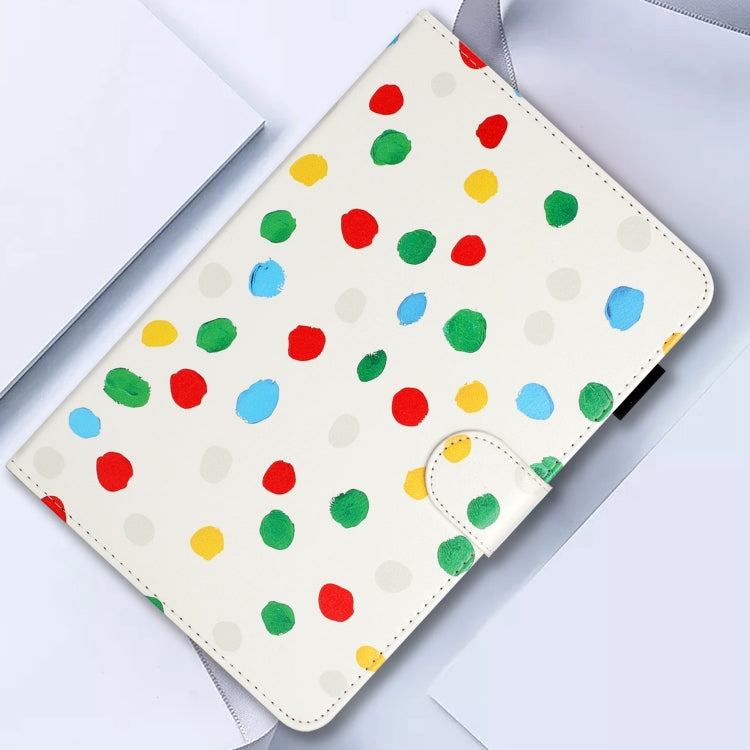 10 inch Dot Pattern Leather Tablet Case(White Colorful Dot)