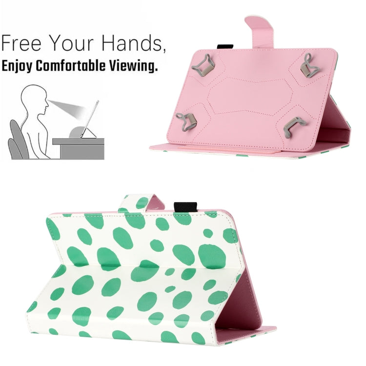 10 inch Dot Pattern Leather Tablet Case(White Green Dot)