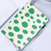 10 inch Dot Pattern Leather Tablet Case(White Green Dot)