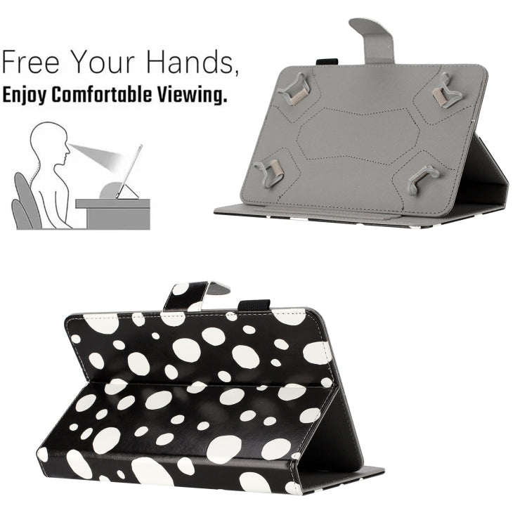 10 inch Dot Pattern Leather Tablet Case(Black White Dot)