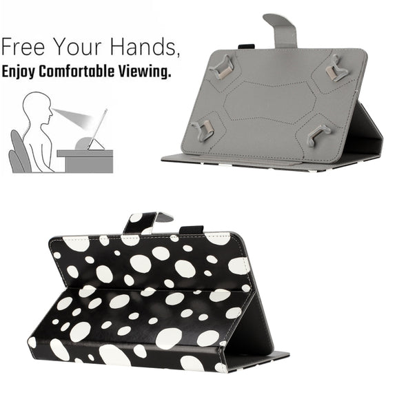 10 inch Dot Pattern Leather Tablet Case(Black White Dot)