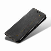 For Motorola Edge 40 Neo Denim Texture Flip Leather Phone Case(Black)