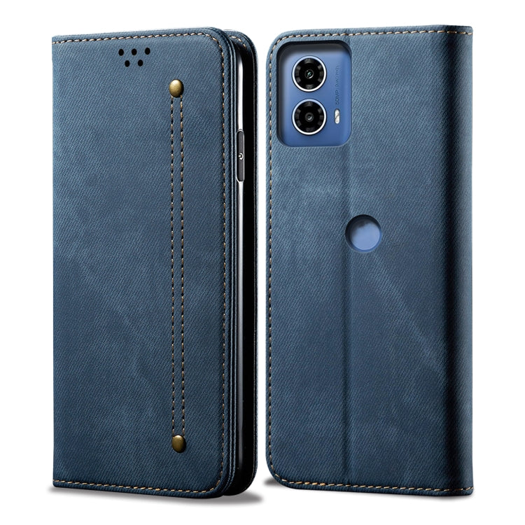 For Motorola Moto G04 / G24 Denim Texture Flip Leather Phone Case(Blue)