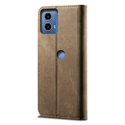 For Motorola Moto G24 Power Denim Texture Flip Leather Phone Case(Khaki)