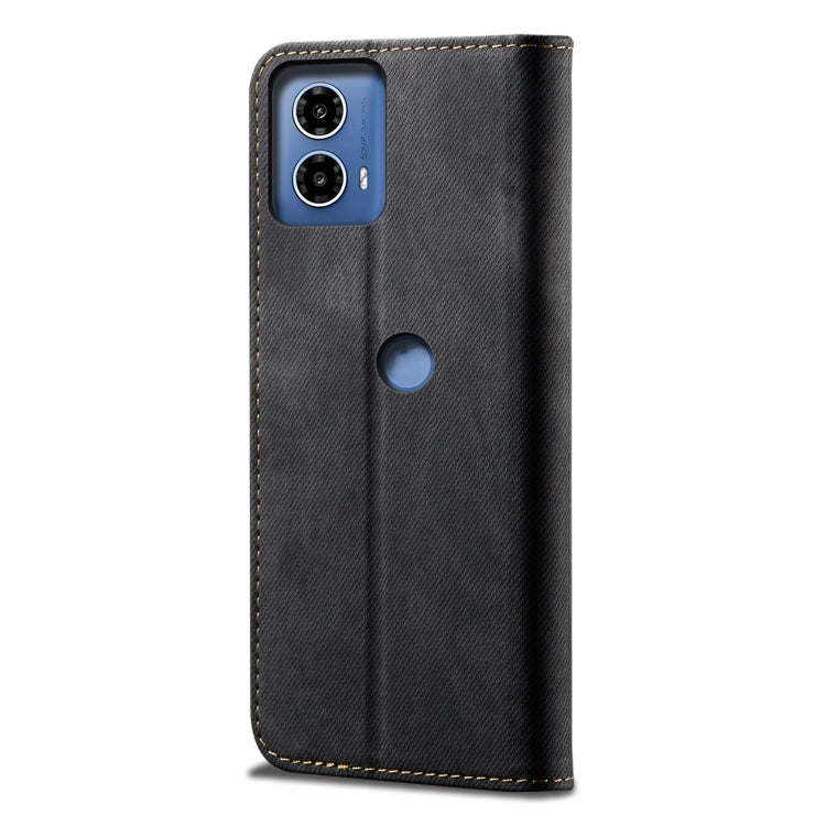 For Motorola Moto G24 Power Denim Texture Flip Leather Phone Case(Black)