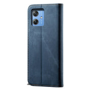 For Motorola Moto G54 5G Global Denim Texture Flip Leather Phone Case(Blue)