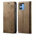 For Motorola Moto G64 5G Global Denim Texture Flip Leather Phone Case(Khaki) - free shipping - PMC TechLife - Order now!