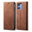 For Motorola Moto G64 5G Global Denim Texture Flip Leather Phone Case(Brown) - free shipping - PMC TechLife - Order now!