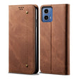 For Motorola Moto G34 5G / G45 5G Denim Texture Flip Leather Phone Case(Brown) - free shipping - PMC TechLife - Order now!