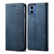 For Motorola Moto G35 Denim Texture Flip Leather Phone Case(Blue)