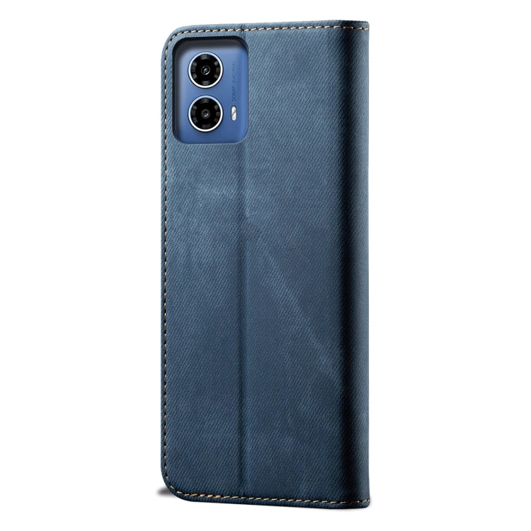For Motorola Moto G35 Denim Texture Flip Leather Phone Case(Blue)