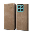 For Motorola Edge 60 Fusion Denim Texture Flip Leather Phone Case(Khaki) - free shipping - PMC TechLife - Order now!