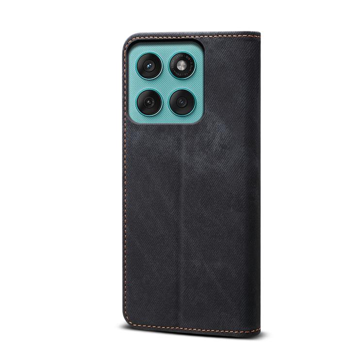 For Motorola Edge 60 Fusion Denim Texture Flip Leather Phone Case(Black)
