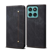 For Motorola Edge 60 Pro Denim Texture Flip Leather Phone Case(Black)