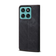 For Motorola Moto G86 5G Denim Texture Flip Leather Phone Case(Black)
