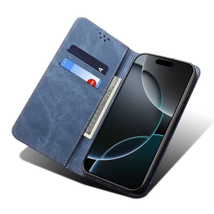 For Motorola Moto G86 5G Denim Texture Flip Leather Phone Case(Blue)