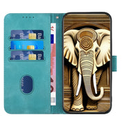 For Motorola Edge 5G 2024 YX0060 Elephant Head Embossed Phone Leather Case with Lanyard(Light Blue)
