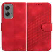 For Motorola Moto G Stylus 5G 2024 YX0060 Elephant Head Embossed Phone Leather Case with Lanyard(Red)