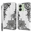 For Xiaomi Redmi 13C 5G / 4G 3D Painting Pattern Flip Leather Phone Case(Diagonal Black Flower) - Xiaomi Cases by PMC TechLife | Online Shopping South Africa | PMC TechLife | Buy Now Pay Later Mobicred