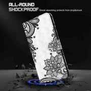 For Xiaomi Redmi 13C 5G / 4G 3D Painting Pattern Flip Leather Phone Case(Diagonal Black Flower)